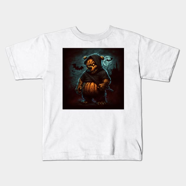 Evil bear haunted with spooky eyes Kids T-Shirt by ramith-concept